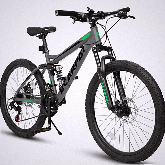 27.5 Inch Full Suspension Mountain Bike,Front/Rear Shock Absorbers,21-Speed,Gray