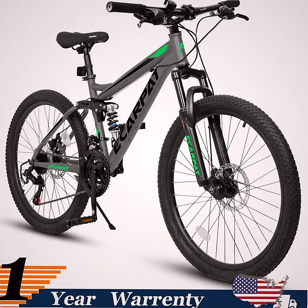 27.5" Wheels Mountain Bike 21-Speed Full Suspension Carbon Steel City Bicycles