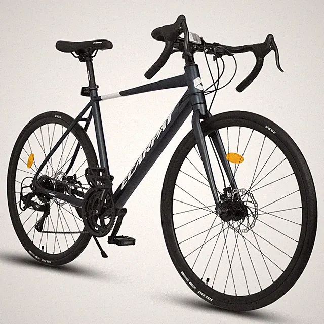 700Cx28in Road Bike Lightweight Aluminum Frame Disc Brakes 16-Speed - Black