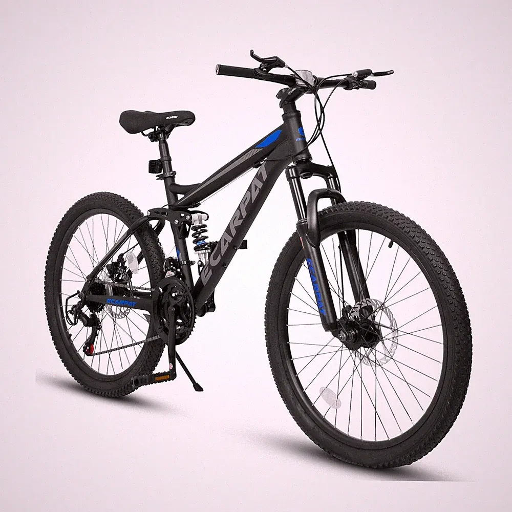 Ecarpat 24 Inch Mountain Bike Full Suspension, 21 Speed Mountain Bicycle with...