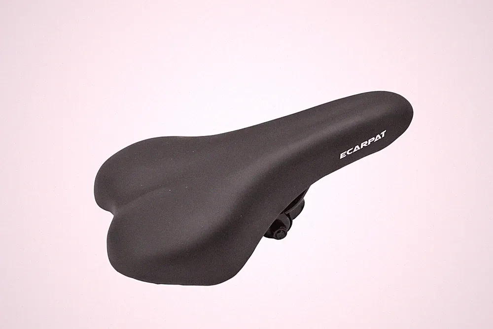 ECARPAT Wide Comfort Bike Saddle Seat Synthetic Steel Plastic Women 11 In Black